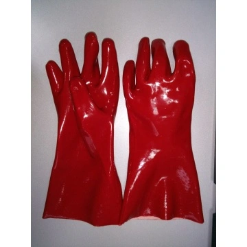 PVC Sandy Coating Gauntlet Cotton Liner PVC Coated Gloves